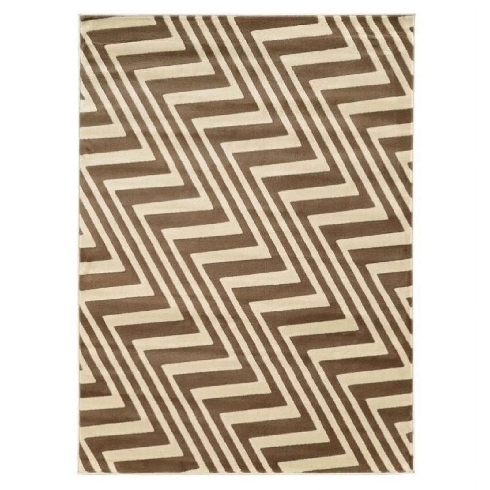 Hawthorne Collection 8' x 10' Zig Zag Rug in Ivory and Beige
