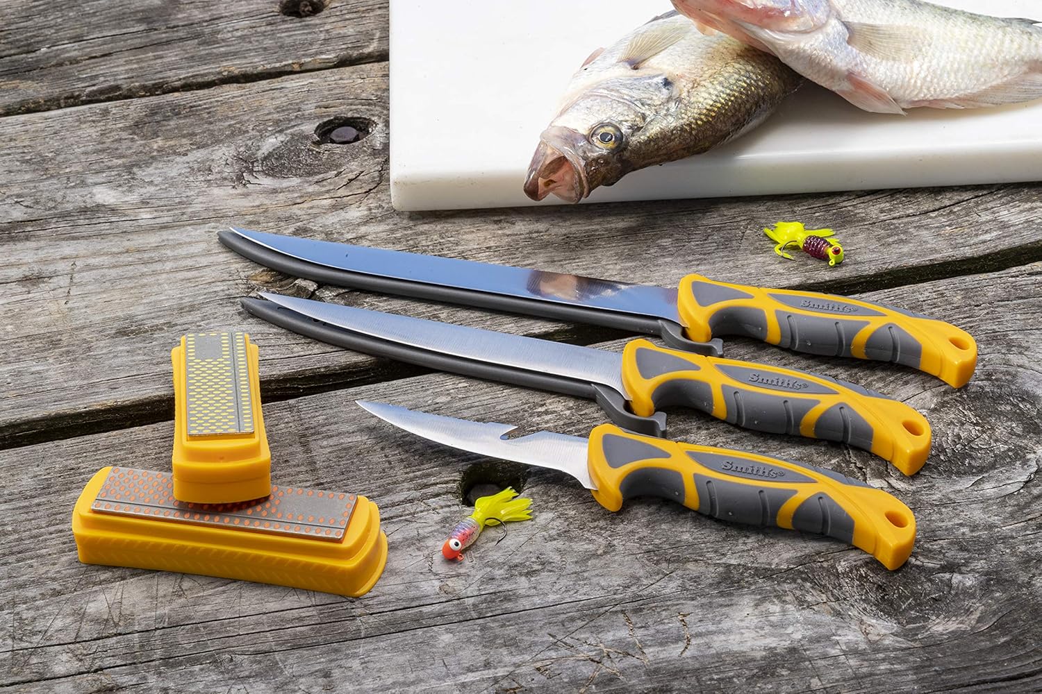 Smith’s 50447 4-Inch Diamond Sharpening Stone – Yellow – Plastic Cover Included – Fine 750 Grit – Lightweight & Compact – Sharpen Hooks, Knives & Tools