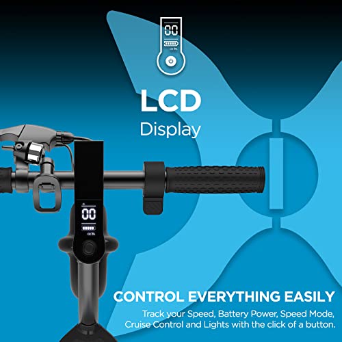 Hover-1 Alpha Pro Electric Kick Scooter | 18MPH, 18 Mile Range, 5HR Charge, LCD Display, 10 Inch High-Grip Tires, 264LB Max Weight, Certified & Tested - Safe for Teens & Adults