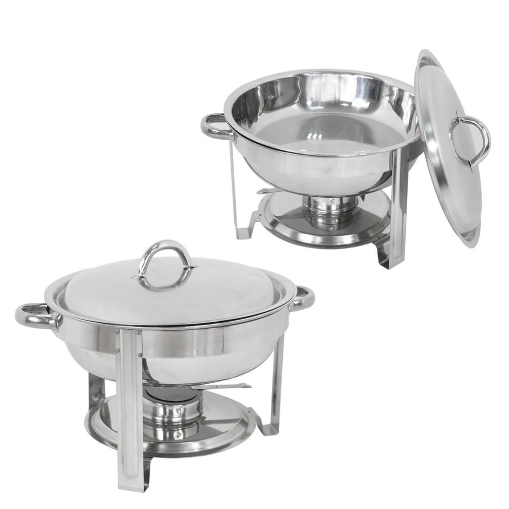 ZENY 2 Pack Chafing Dish Set, Buffet Catering, Stainless Steel Food Warmer, Round