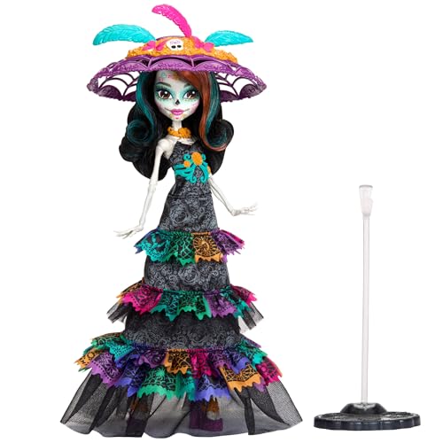 Monster High Doll, Skelita Calaveras Día De Muertos 2024 Howliday Collectible with La Catrina Hat, Papel Picado Dress, and Displayable Packaging