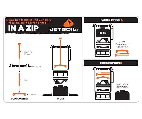 Jetboil Silicone French Press Coffee Maker Camping Stoves, Regular