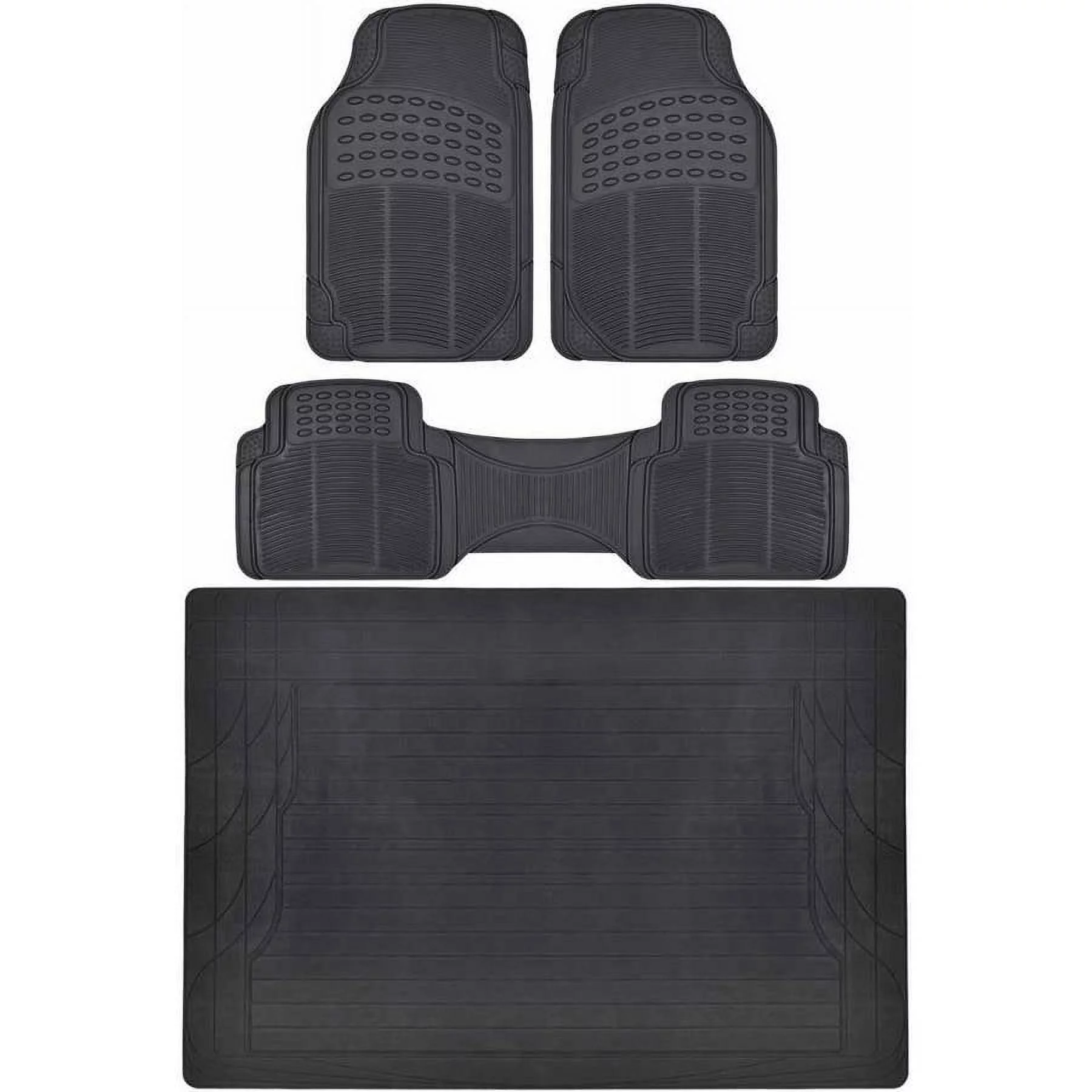 BDK Car Floor Mats with Cargo Mat, All Around Utility Trunk Mat, 3 Colors
