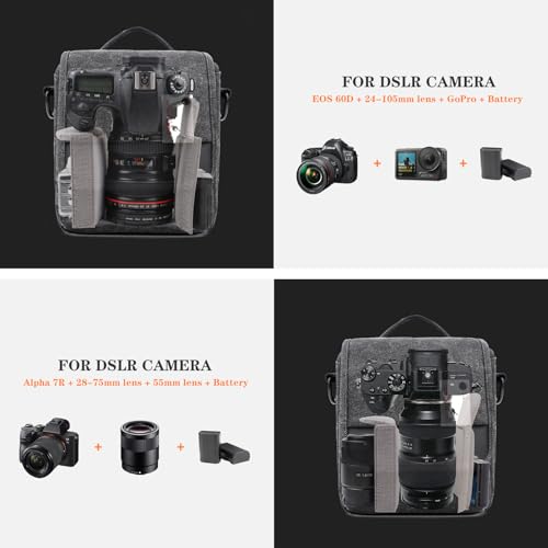Besnfoto Camera Bag Small DSLR Camera Shoulder Bag for Photographer Waterproof Messenger Bag Crossbody Case Compatible with Canon Sony Nikon