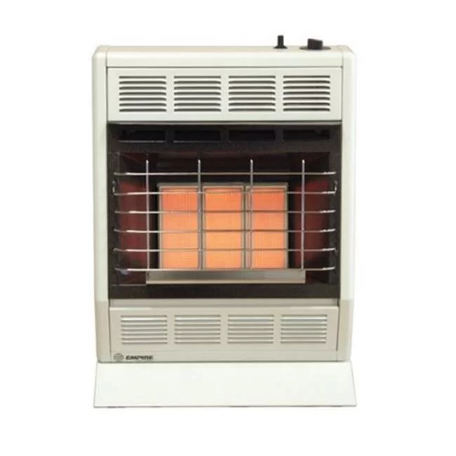 Empire SR18WNAT 18000 BTU 3-Heat Settings VF Manual Infrared Gas Heater Heater, White