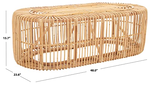 Safavieh Home Collection Jabez Tropical Coastal Rattan Oval (Fully Assembled) Coffee Table