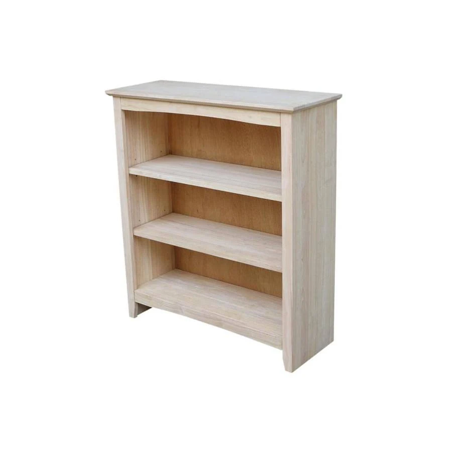 International Concepts Natural Wood 3-Shelf Bookcase in Brown | SH-3223A