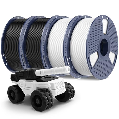 PETG Filament 1.75mm 2025 Upgrade Spool Compatible with Bambulab Refill Filament, 2kg(4.4lbs) SUNLU PETG 3D Printer Filament, 1.75mm Dimensional Accuracy +/- 0.02mm, Black+Black Bundle