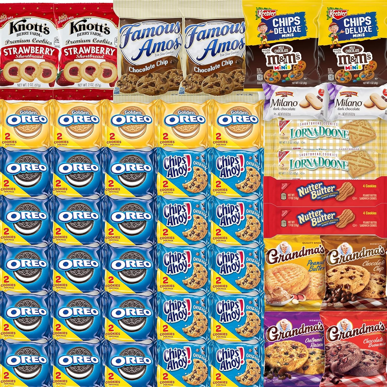 Cookie Variety Pack - Individually Wrapped Bulk Cookies (45 Count) by Bussin Boxes