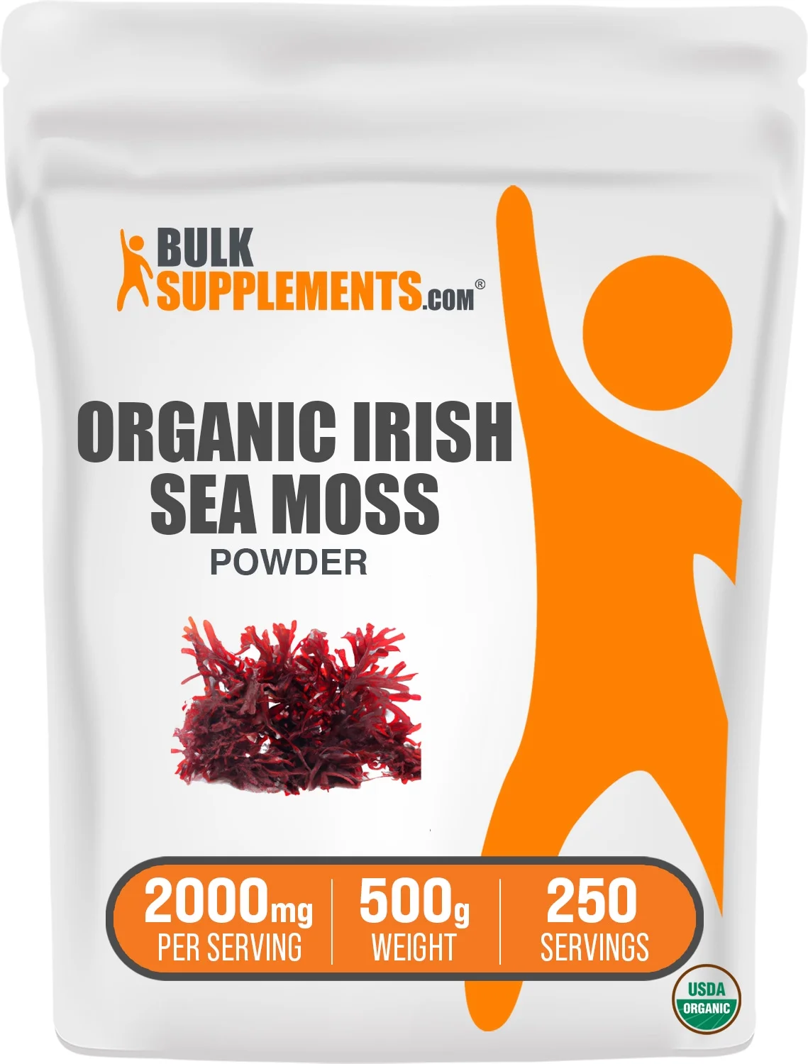BulkSupplements.com Irish Sea Moss Powder, 2000mg - Digestive & Immune Support Formula (500g - 17.6 oz)