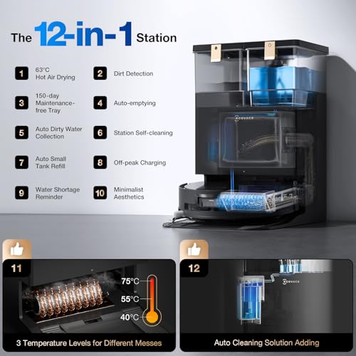 ECOVACS DEEBOT T50 MAX PRO Omni Robot Vacuum and Mop, 18,500Pa Suction, 18mm Auto-Lift, ZeroTangle &TruEdge 2.0, AIVI 3.0 Obstacle Avoidance, Auto Hot Water Mop Wash/Dry/Refill, Self-Emptying