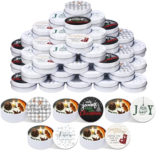 20 Pcs Christmas Candles with Dried Flowers Tealight Scented Soy Candles Bulk for Aromatherapy Home Decoration Gifts(Let It Snow)