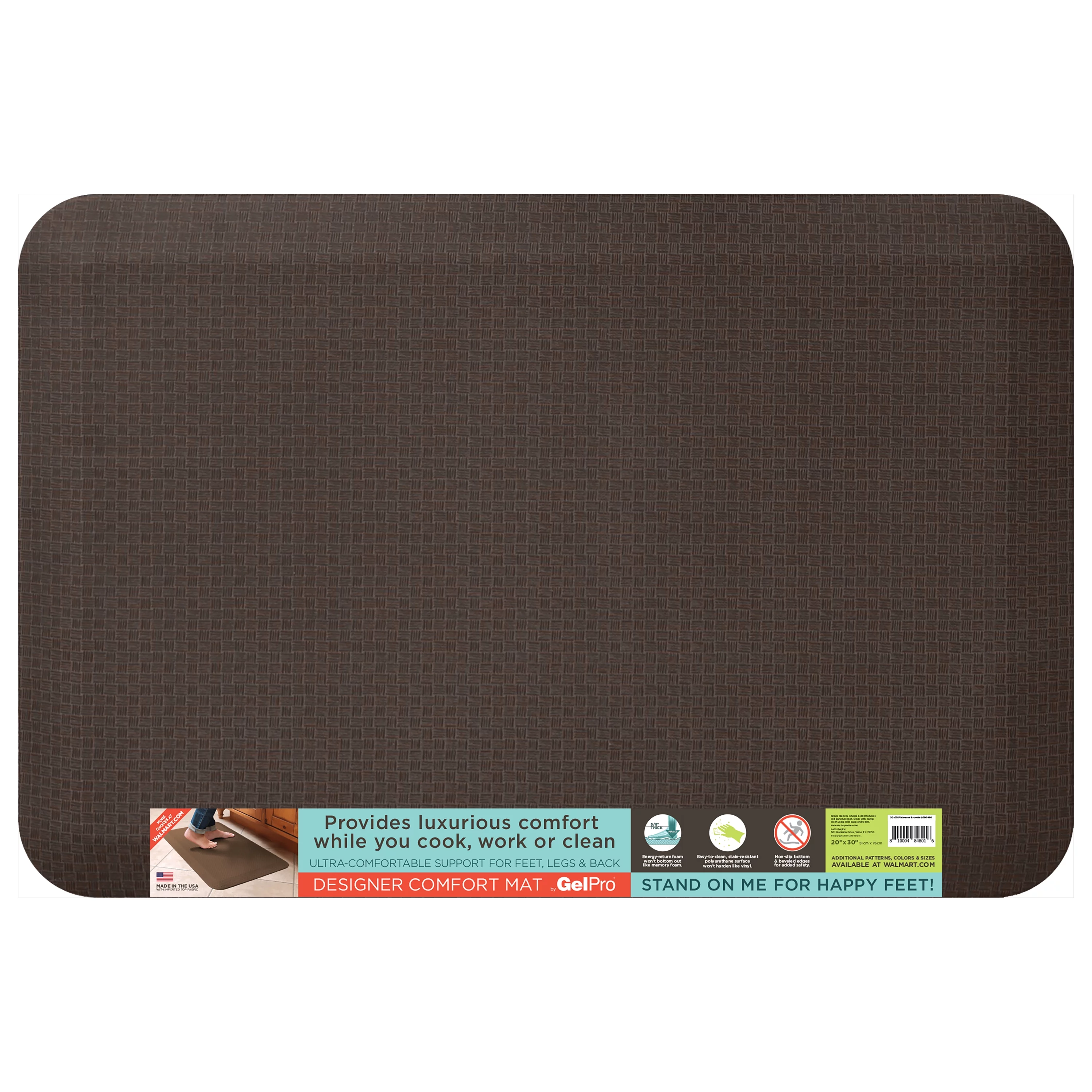 GelPro Anti-Fatigue Flatweave Kitchen Floor Mat, Brownie, 20