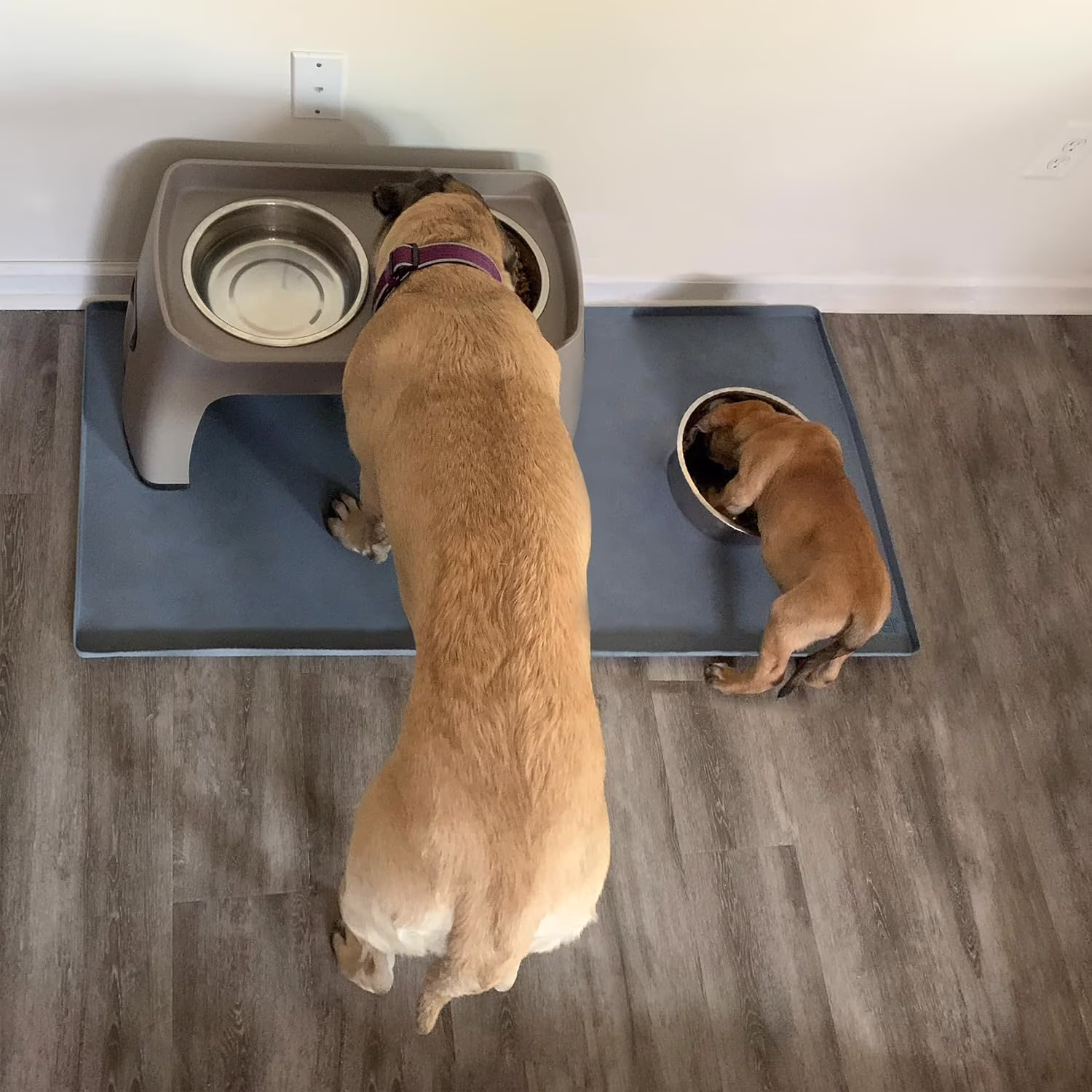 34x21inch Pet Feeding Mat, Slip Resistant & Waterproof Silicone Tray for Dogs and Cats