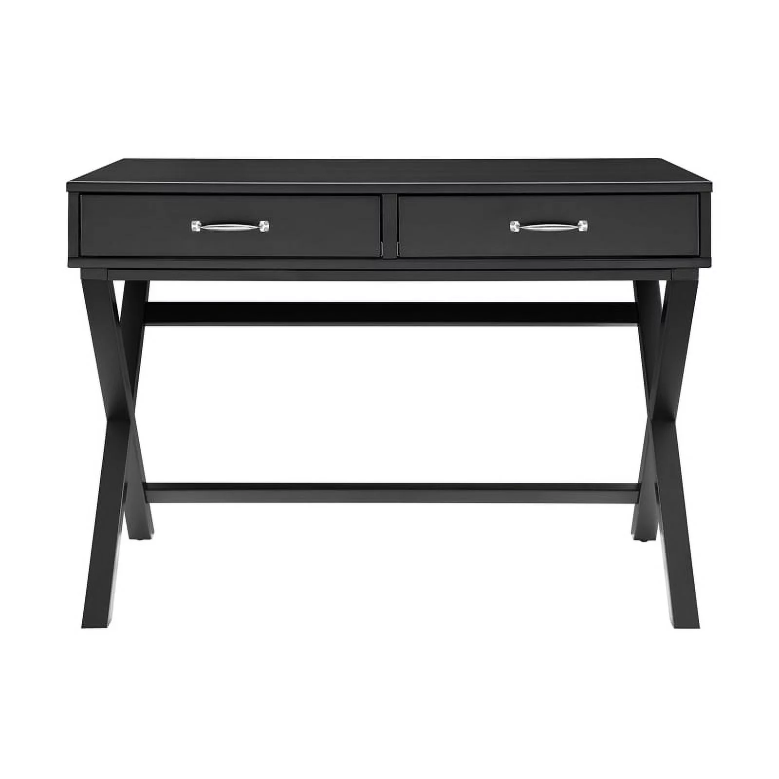 UrbanPro Transitional 2-Drawer Home Office Wood Desk in Black