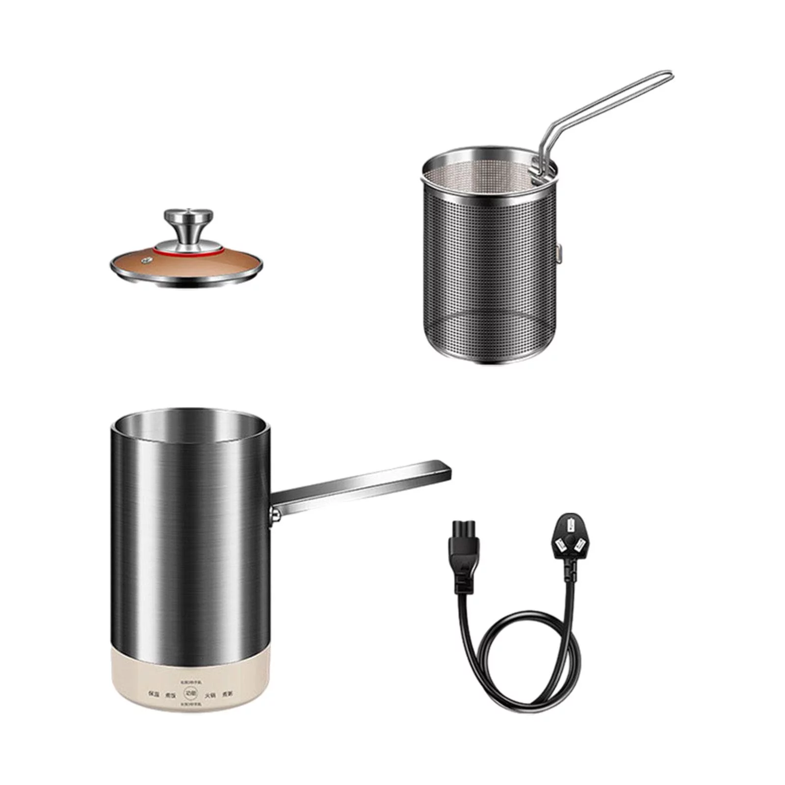 Electric Deep Fryer Boiling Pot with Lid Heavy Duty Hook to Drain Oil Deep Fry Pot French Fries Pot for Cooking Frying Home