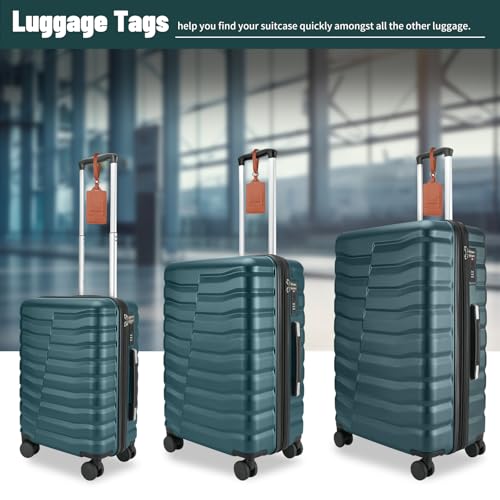 Lightweight Luggage with Spinner Wheels & YKK Zipper, 3-Piece Travel Suitcase ABS+PC Hardshell Luggage Set with TSA Lock, Light Avocado Green (20+24+28 inch)