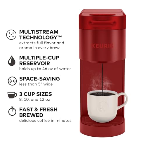 Keurig® K- Slim® Single Serve K-Cup Pod Coffee Maker, Multistream™ Technology, Scarlet Red