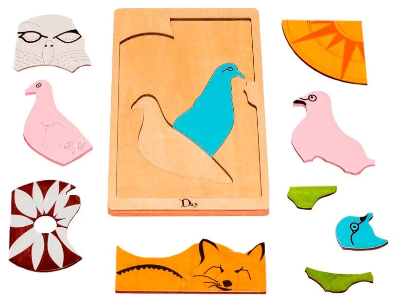 Fox Puzzles Daytime Animals 10 Piece Wood Layered Children's Puzzle