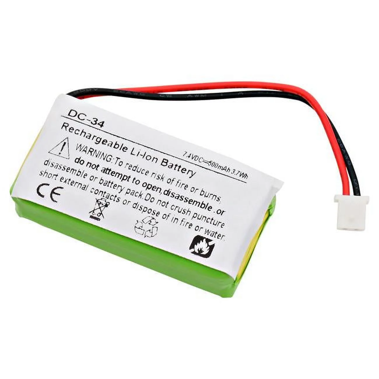 Dantona DC-34 7.4V & 500 mAh Dog Collar Battery for AE Energy - AE552438P6H, AE562438P6H