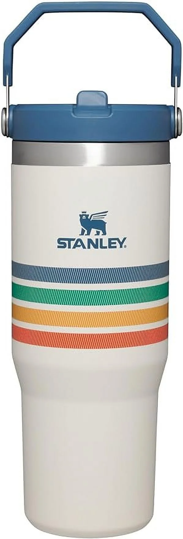 STANLEY 30 OZ IceFlow Stainless Steel Tumbler with Straw The Varsity Iceflow (Cream Stripe)