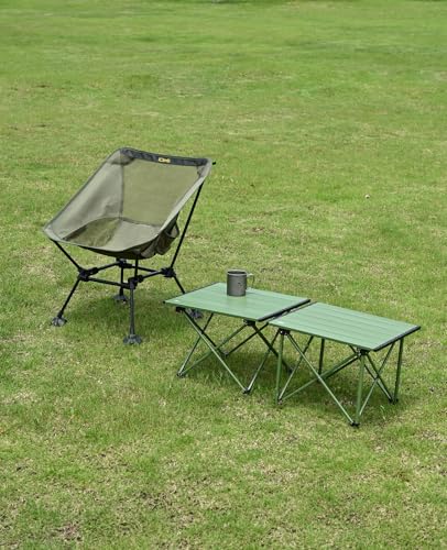 iClimb Ultralight Compact Camping Folding Table with Carry Bag (Blue - S)