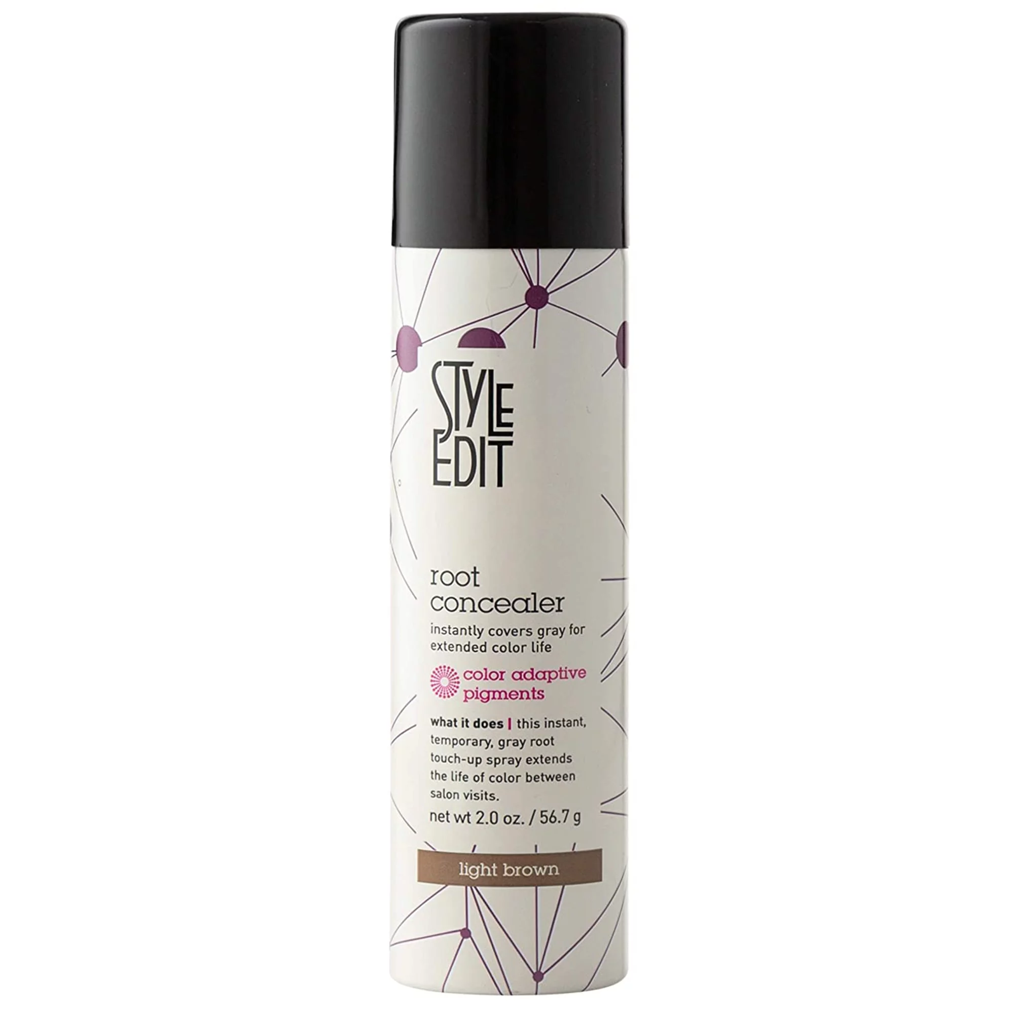 Style Edit Root Concealer Non-Permanent Touch Up Spray for Light Brown Hair 2 oz.