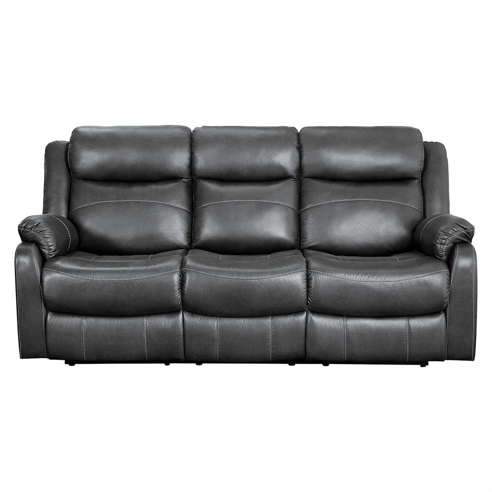 Lexicon Yerba Microfiber 2-Piece Manual Reclining Sofa Set in Dark Gray