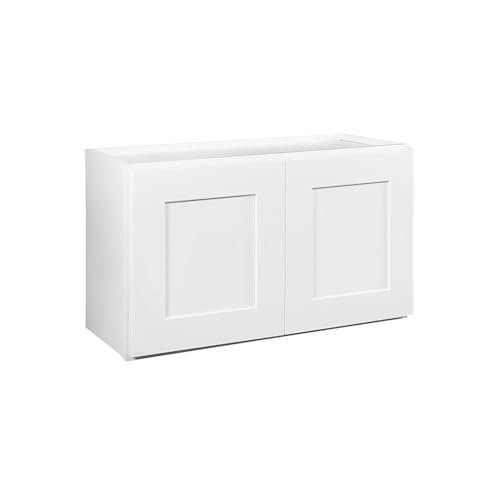 Brookings Shaker Unassembled Bridge Wall Kitchen Cabinet W3018, 30 W x 12 D x 18 H, Painted White with Sherwin Williams®, Solid Wood – Design House, 561662