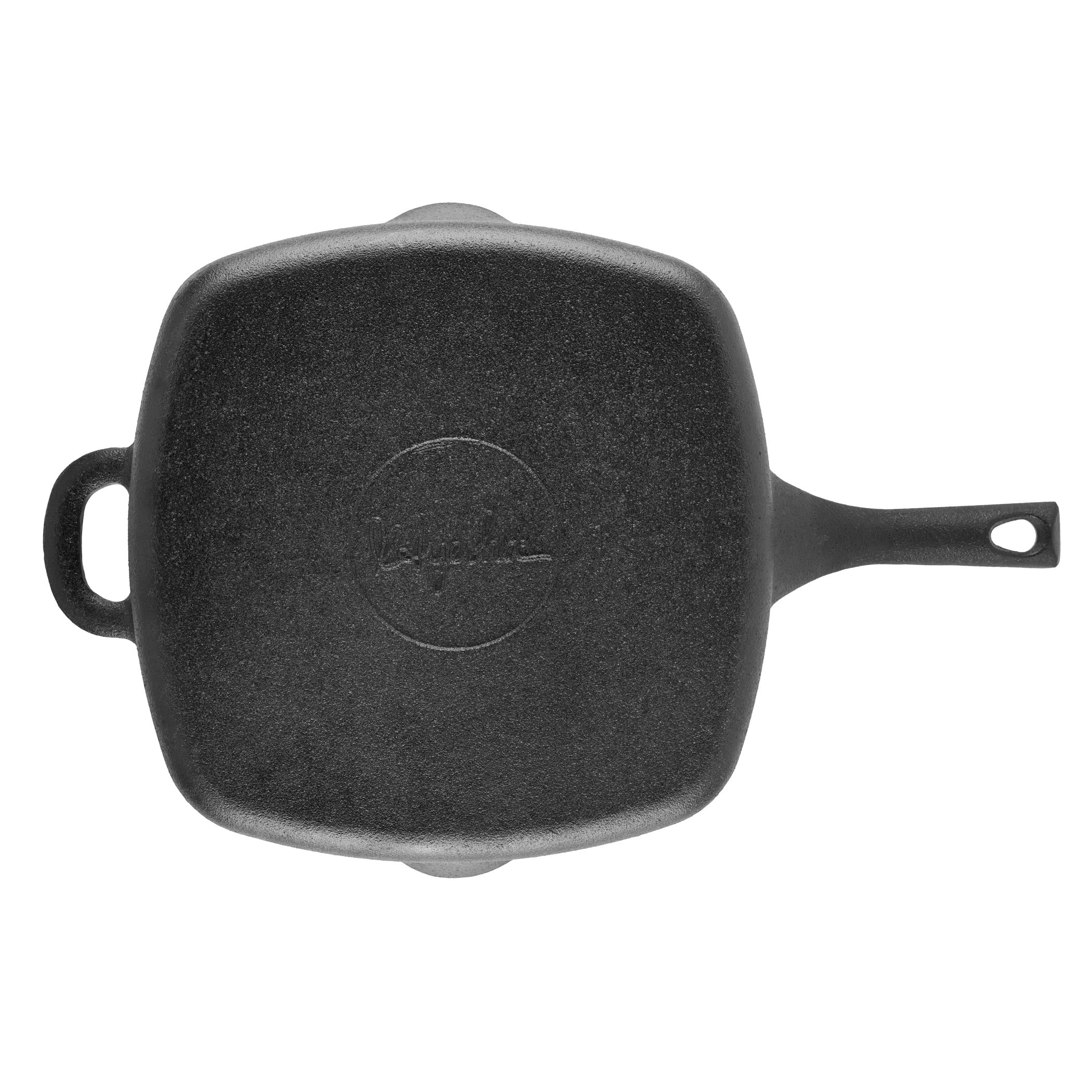 Ayesha Curry Preseasoned Cast Iron Induction Grill Pan with Helper Handle and Pour Spouts, 10 inch, Black