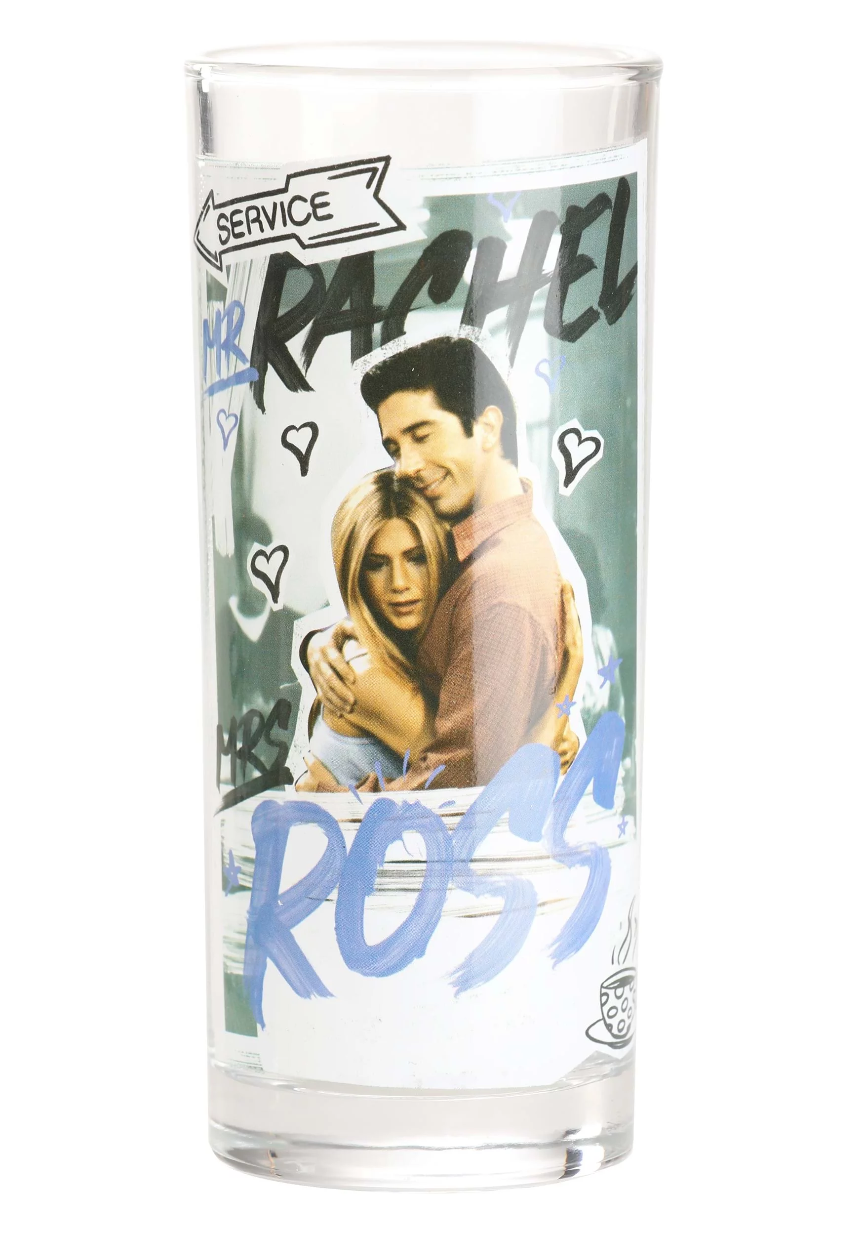 Friends Doodle Scene Quotes 4 pieces 10 ounces Glass Tumbler Set