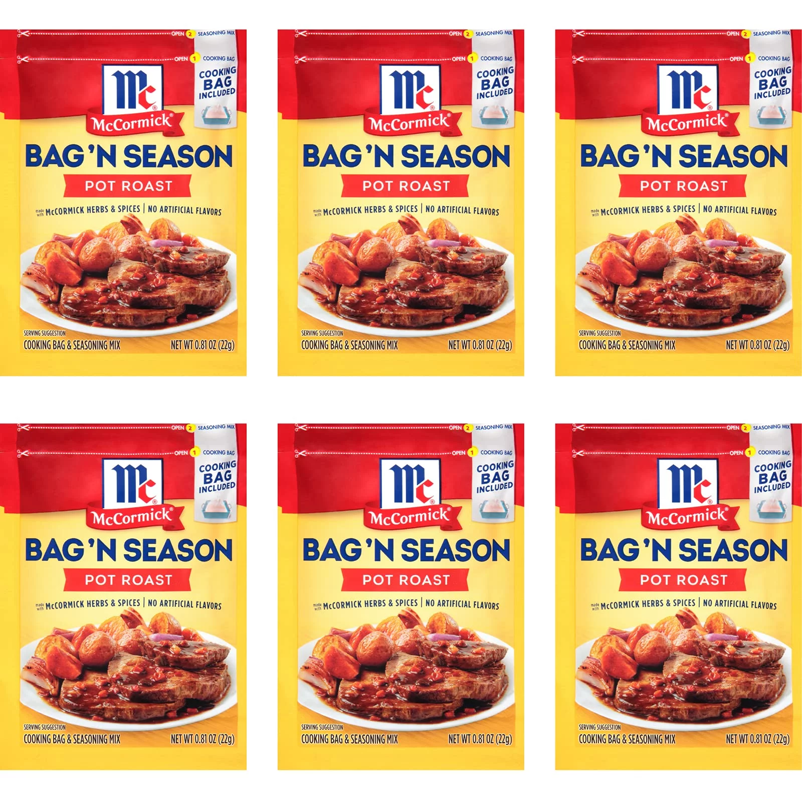 Mccormick Pot Roast Bag N, Season, 0.81 Oz, 6 Pk