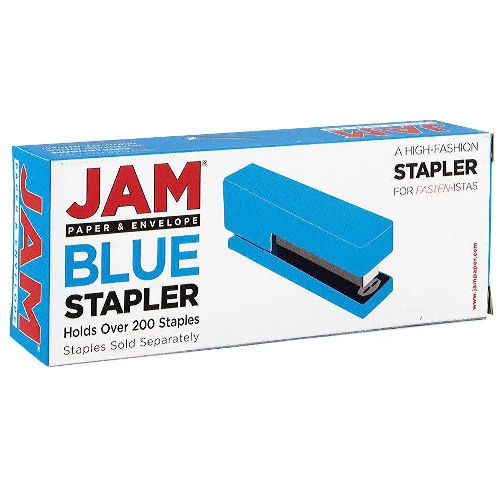 JAM Office & Desk Set, Blue, 2/Pack, 1 Stapler & 1 Staples