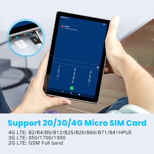 JUNYANG Android 13 Tablet with SIM Card Slot,10.1 Inch Cellular Tablets with Case, 4G LTE Tablet & Phone (Makes Calls), 64GB ROM (1TB Expand), 5MP+8MP Camera BT5.0 GPS 5G WiFi, Parental Control