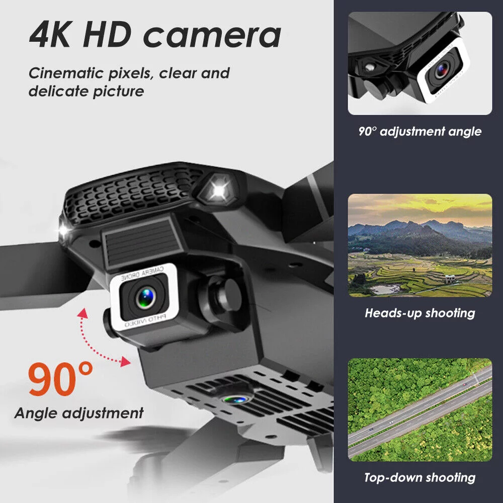 Jahy2Tech E88 Pro RC Drone with 4K HD Dual Camera - WiFi FPV Quadcopter - 4 Batteries Included - Long Flight Time & Multi-Functional