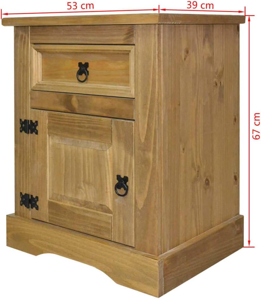 Bedside Cabinet Mexican Pine Corona Range 20.9
