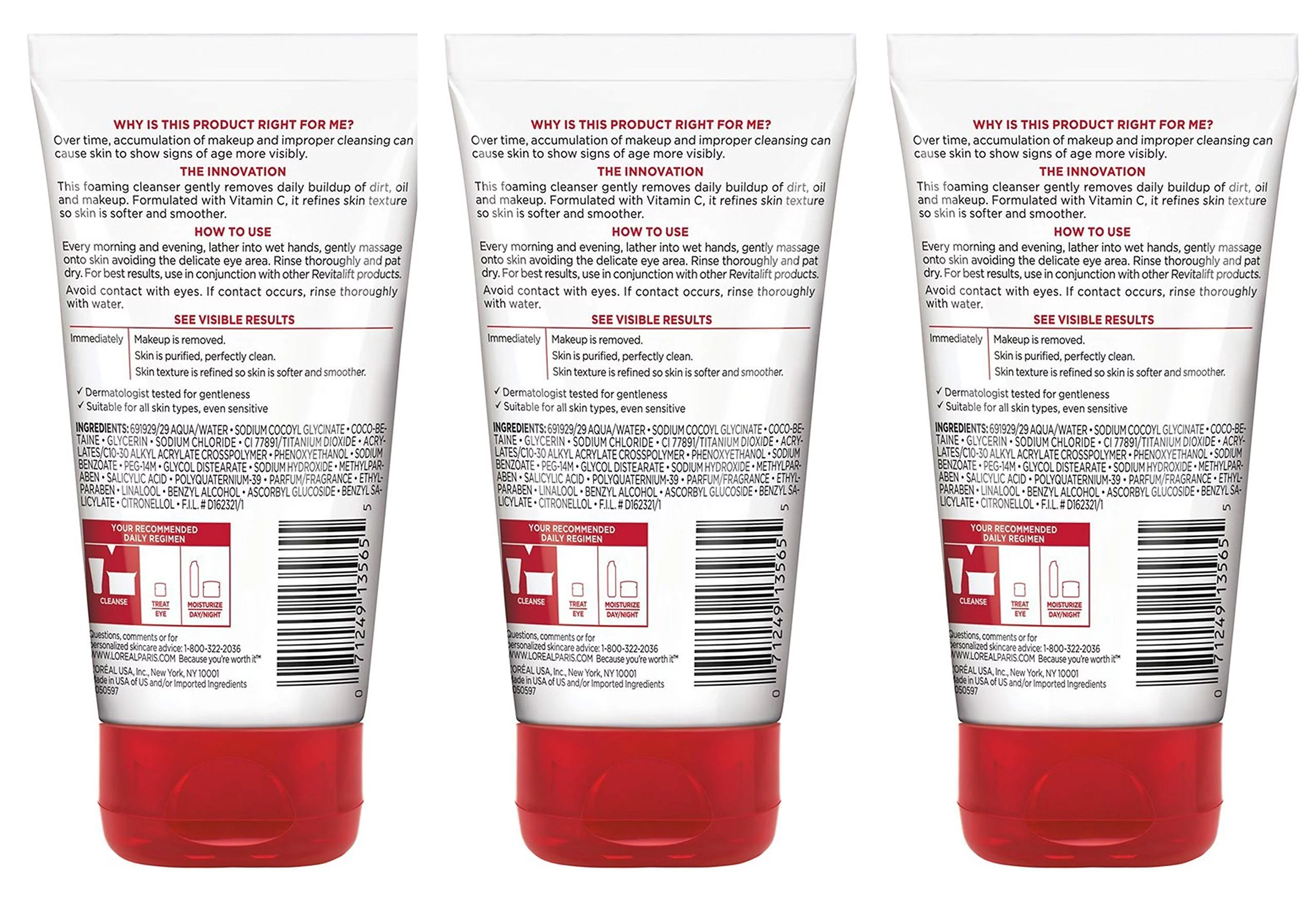 Loreal Revitalift Cream Cleanser 5Oz (3 Pack): Unleash Your Skin's Radiance with this Luxurious Trio