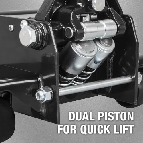 Torin T83505W BlackJack Hydraulic Low Profile Steel Racing Floor Jack with Single Piston Quick Lift Pump, 3 Ton (6,000 lb) Capacity, Black