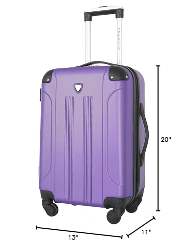 Travelers Club Chicago Hardside Expandable Spinner Luggage, Teal, 20