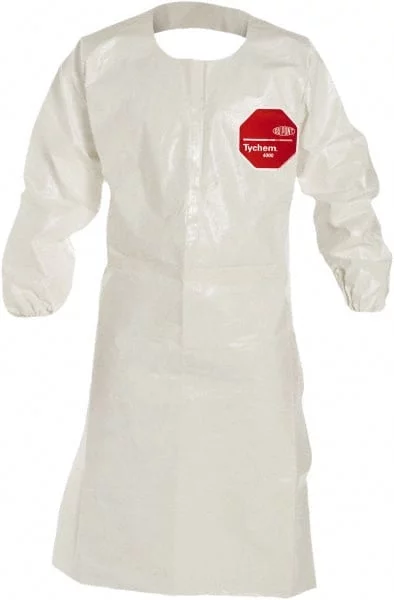 Dupont Sleeve Apron,2XL,White,Polyethylene,PK25  SL275TWH2X002500