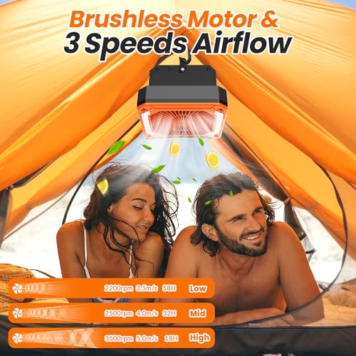 20000mAh Portable Fan Rechargeable with Solar Panel 2-in-1, 3 Speeds Cordless Battery Powered Fan with Led Lantern,Timer, Quiet USB-C Table Fan for Travel Tent Hurricane Office Home Bedroom(Green)