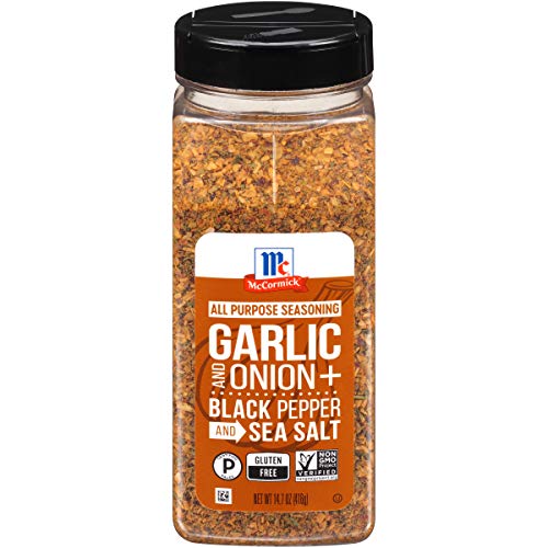 McCormick Garlic and Onion, Black Pepper and Sea Salt All Purpose Seasoning, 14.7 oz & Classic Garlic Powder, Value Size, 8.75 Oz