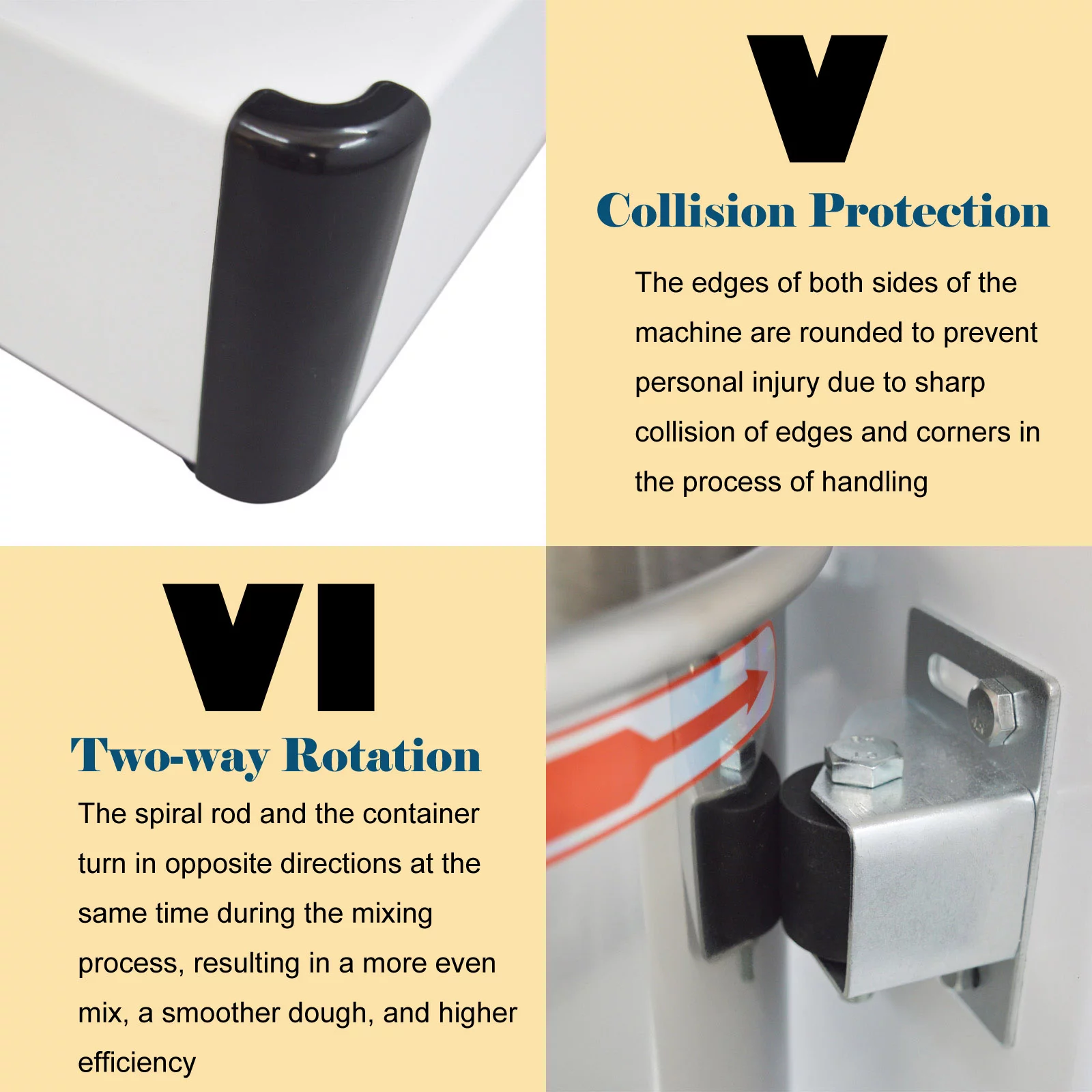 PreAsion Commercial Dough Food Mixer Dough Kneading Machine Double Speed Double Action Dough Mixer 110V 20L 1500W