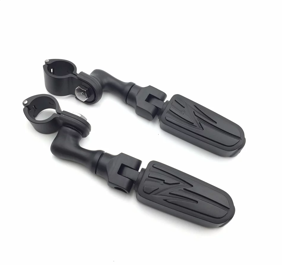 HTT-MOTOR Black Short Peg Mounting Kit Lightning Style Foot Peg For Bike with 1 inch (1