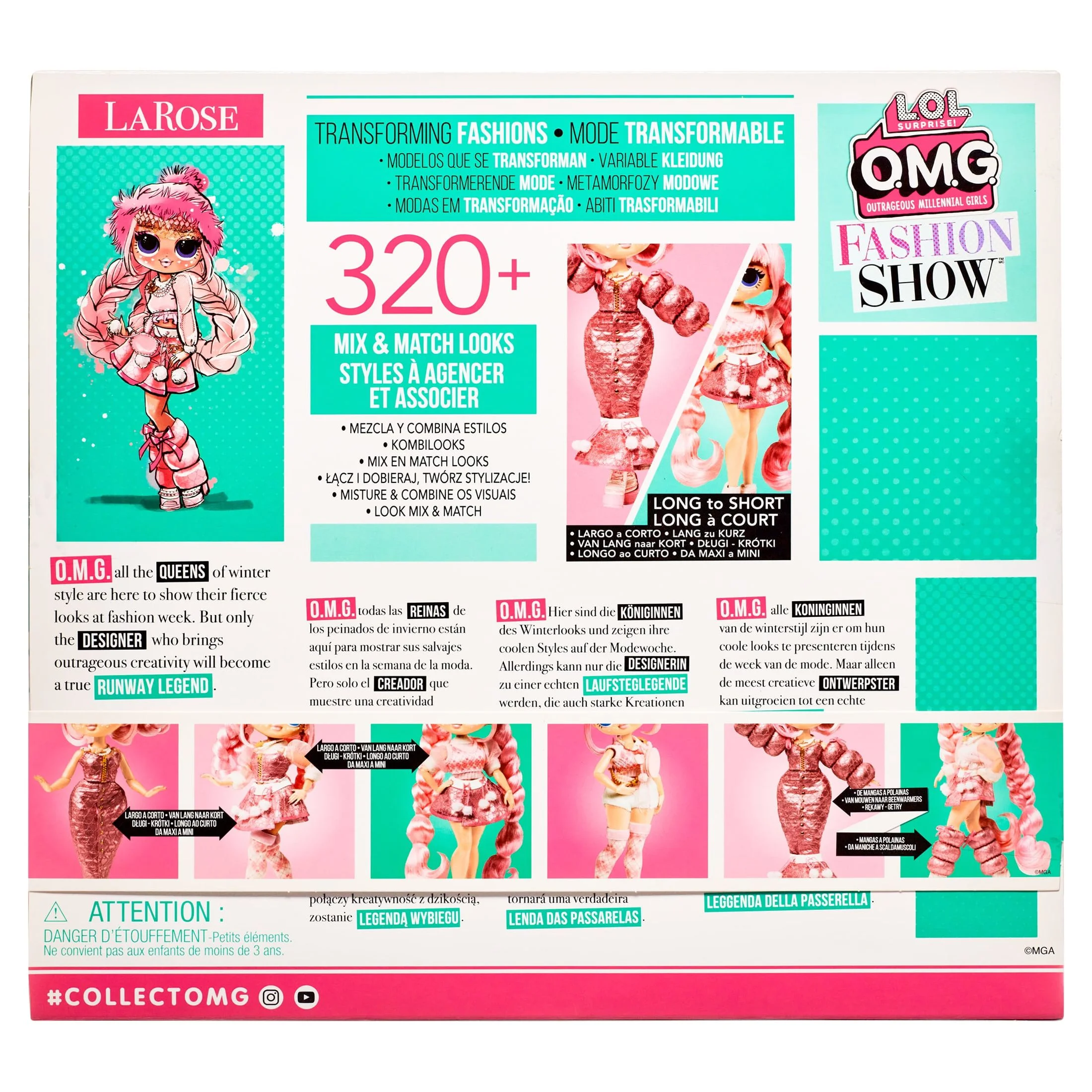 LOL Surprise OMG Fashion Show Style Edition LaRose Fashion Doll w/ 320+ Fashion Looks