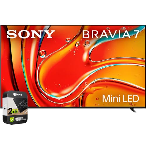 Sony K65XR70 BRAVIA 7 65 inch 4K HDR Smart QLED Mini-LED TV 2024 (Renewed) Bundle with 2 YR CPS Enhanced Protection Pack
