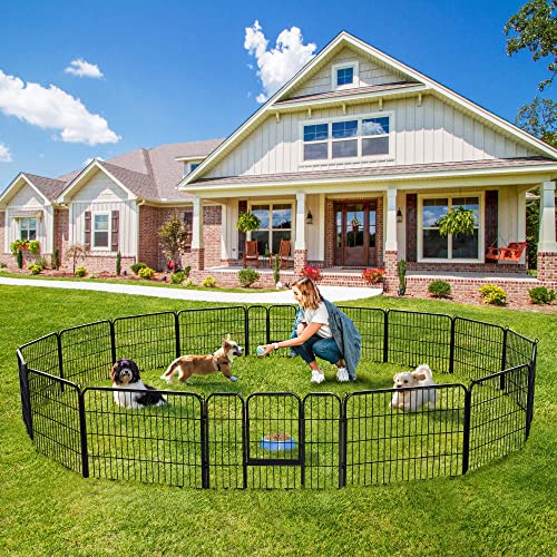 Yaheetech Dog Playpen Outdoor, 40 inch 8 Panels Dog Pen Indoor Heavy Duty Puppy Exercise Pen Metal Pet Fence for RV Camping/Yard/Garden