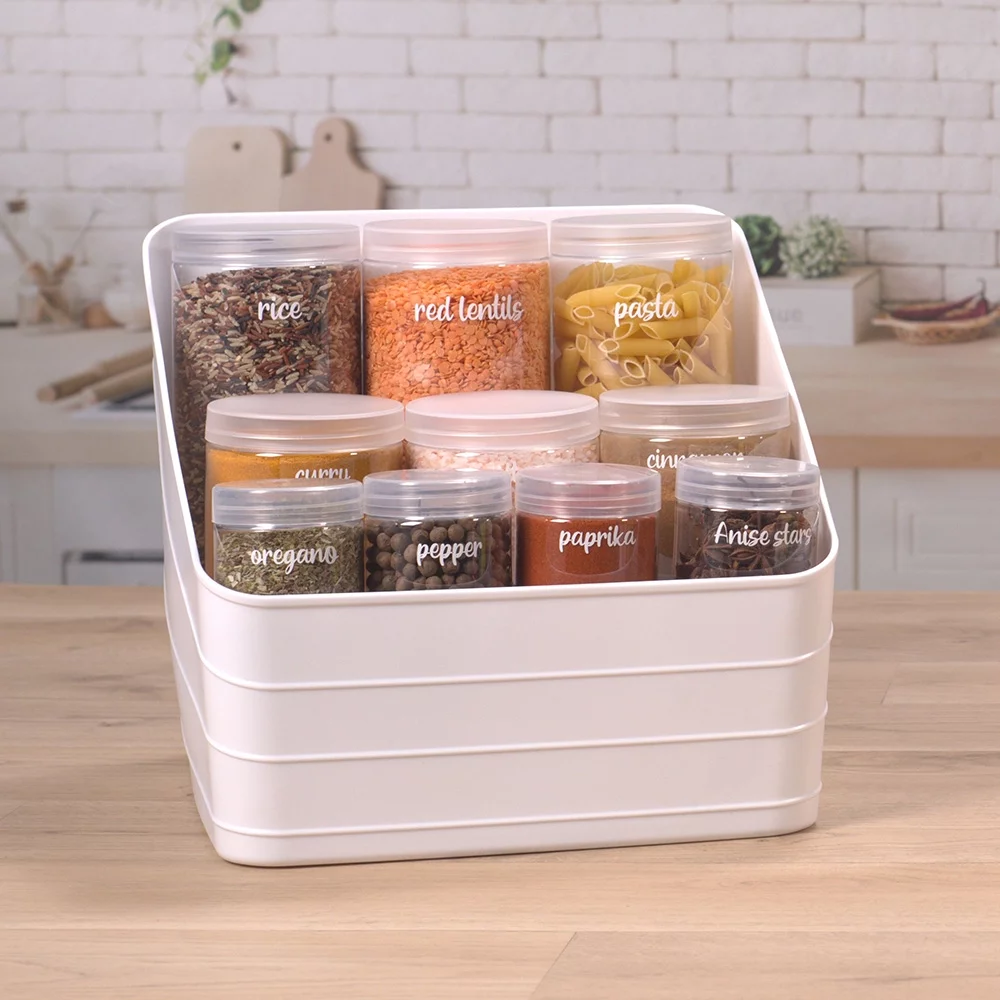 Mainstays Flexible Plastic Closet Bin, White, 4 pack