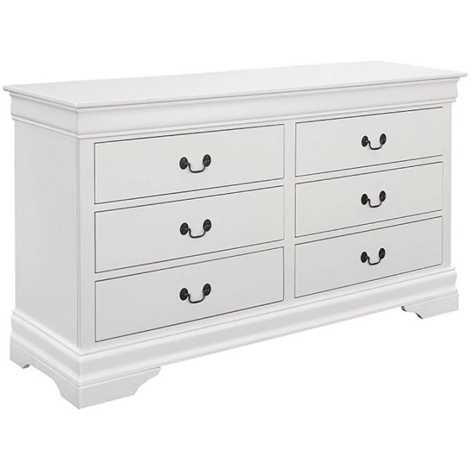 Kingfisher Lane Louis Philippe 6 Drawer Double Dresser in White
