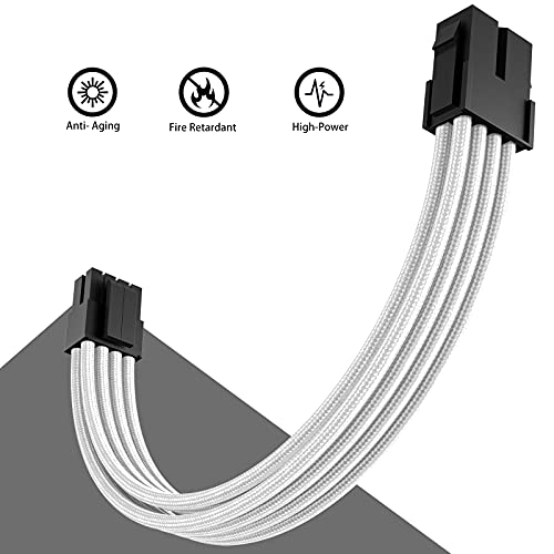 PSU Power Supply Cable Extension Kits, 24Pin ATX Cable, 4+4 Pin CPU Cable, 3X 6+2 Pin PCIE Cable, 4X Cable Comb (Black, 5-Cable-Set)